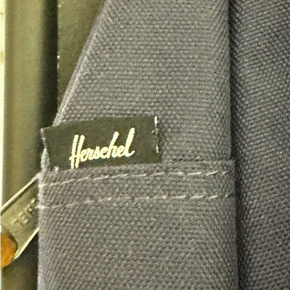 Herschel Supply Co Backpack OS Navy Blue Light Blue Canvas Two Tone Gold Zip - Picture 5 of 9